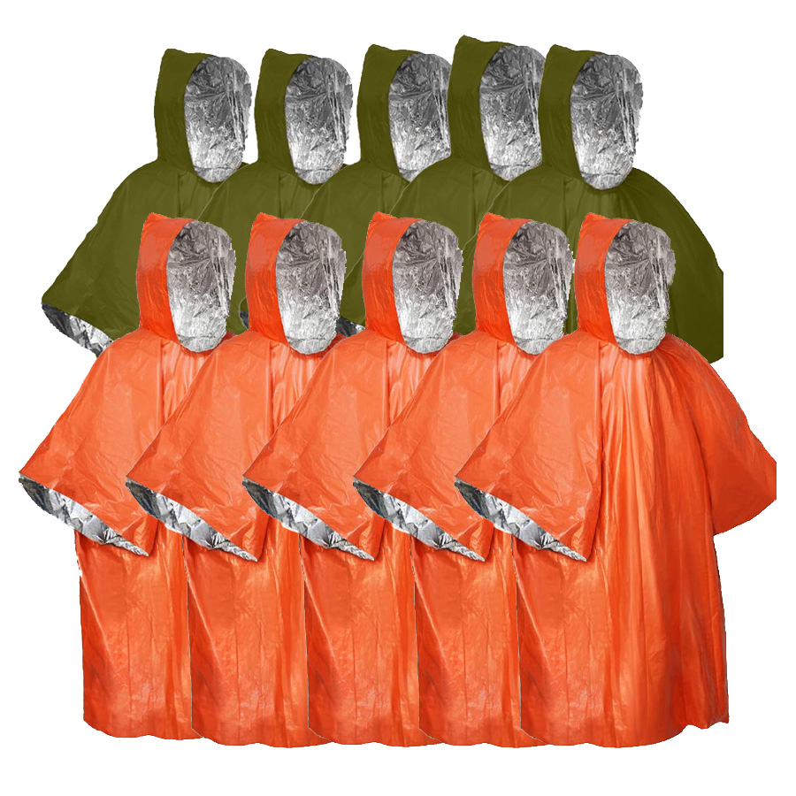 Emergency Poncho Rain - 3/5-Pack Emergency Poncho Set - Waterproof,Thermal,Ultra-Lightweight,and