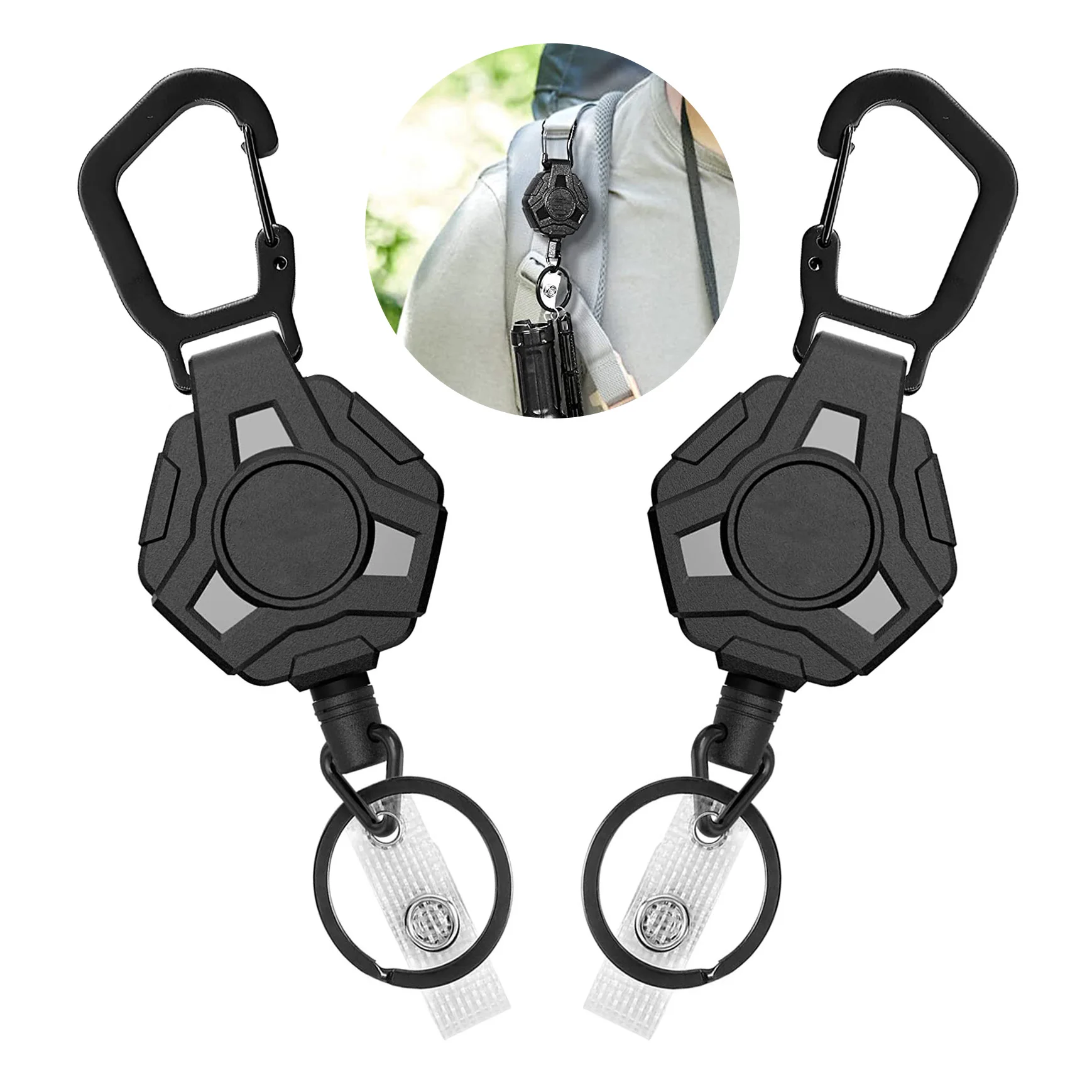 Fishing Kit Compact - Fishing Retractable Anti-Lost Pull Keychain Badge
